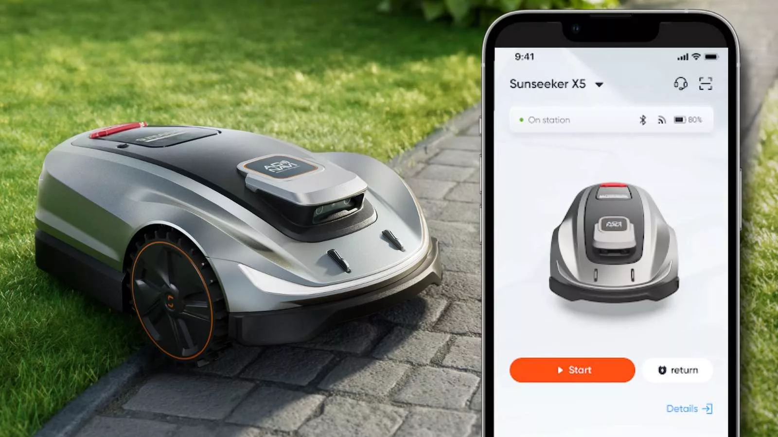 Robotic lawn mower controlled via smartphone app