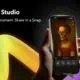 Lens Studio app showcasing creative effects on phone.