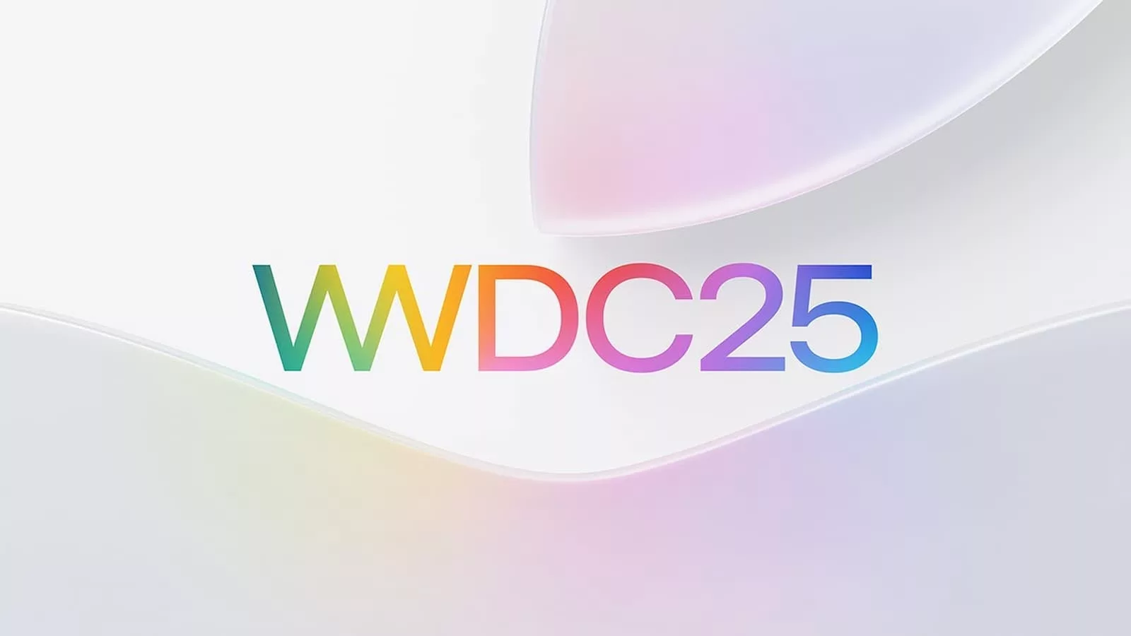 WWDC25 colorful logo with abstract background