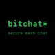 Bitchat logo with 'secure mesh chat' slogan.