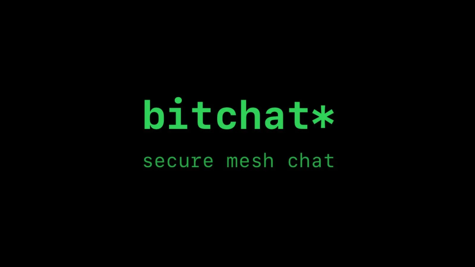 Bitchat logo with 'secure mesh chat' slogan.
