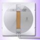 Automated window cleaning robot on purple background.