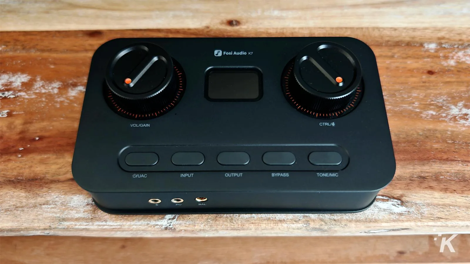 Fosi Audio K7 DAC/amp controls top view
