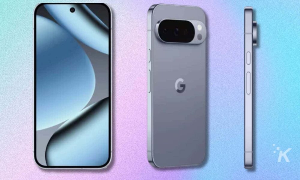 Three views of a new smartphone design