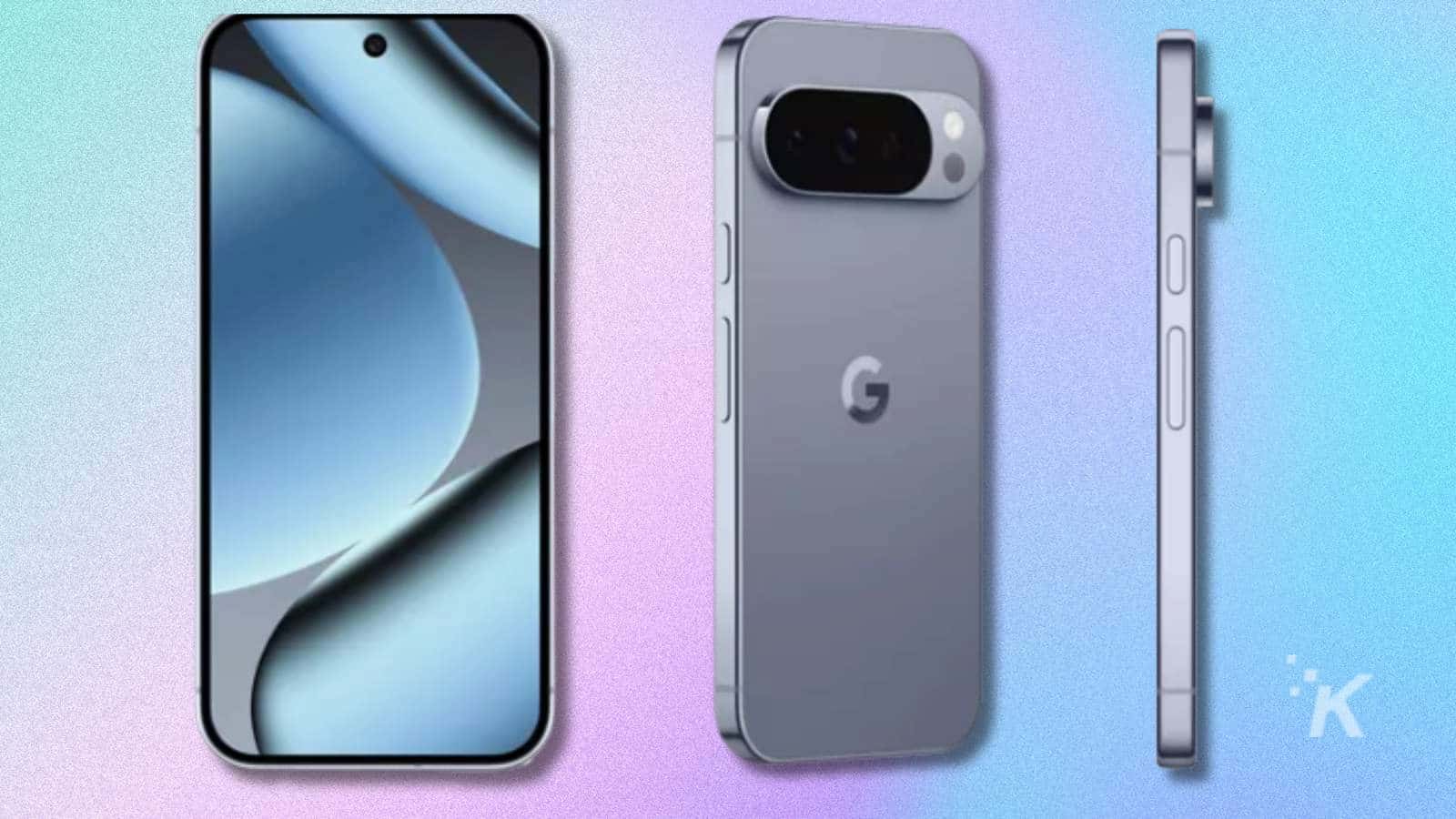 Three views of a new smartphone design