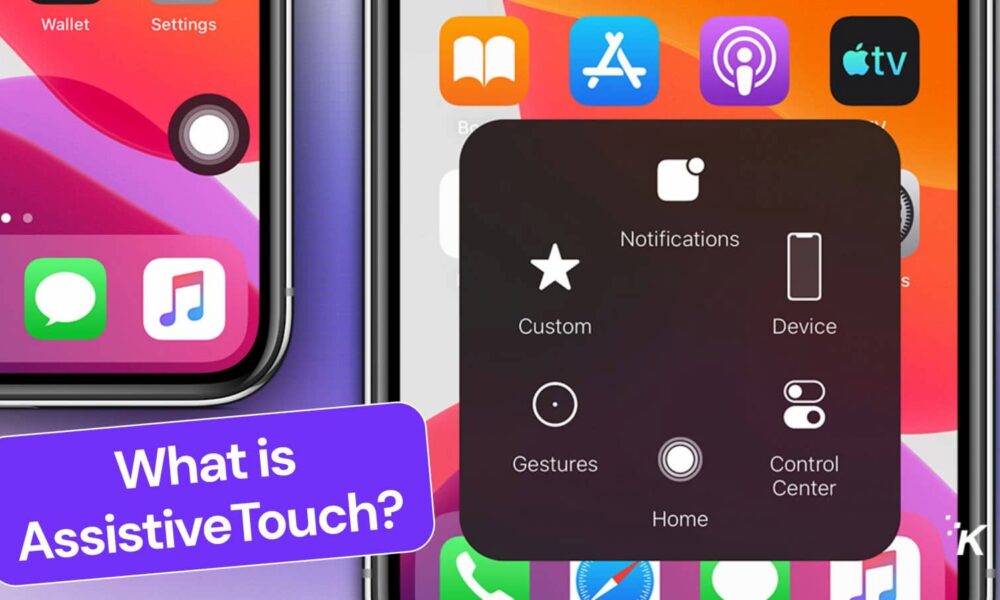 iPhone AssistiveTouch menu screen display