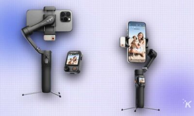 Smartphone gimbal stabilizer with small display screen