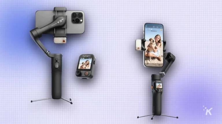 Smartphone gimbal stabilizer with small display screen