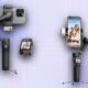 Smartphone gimbal stabilizer with small display screen