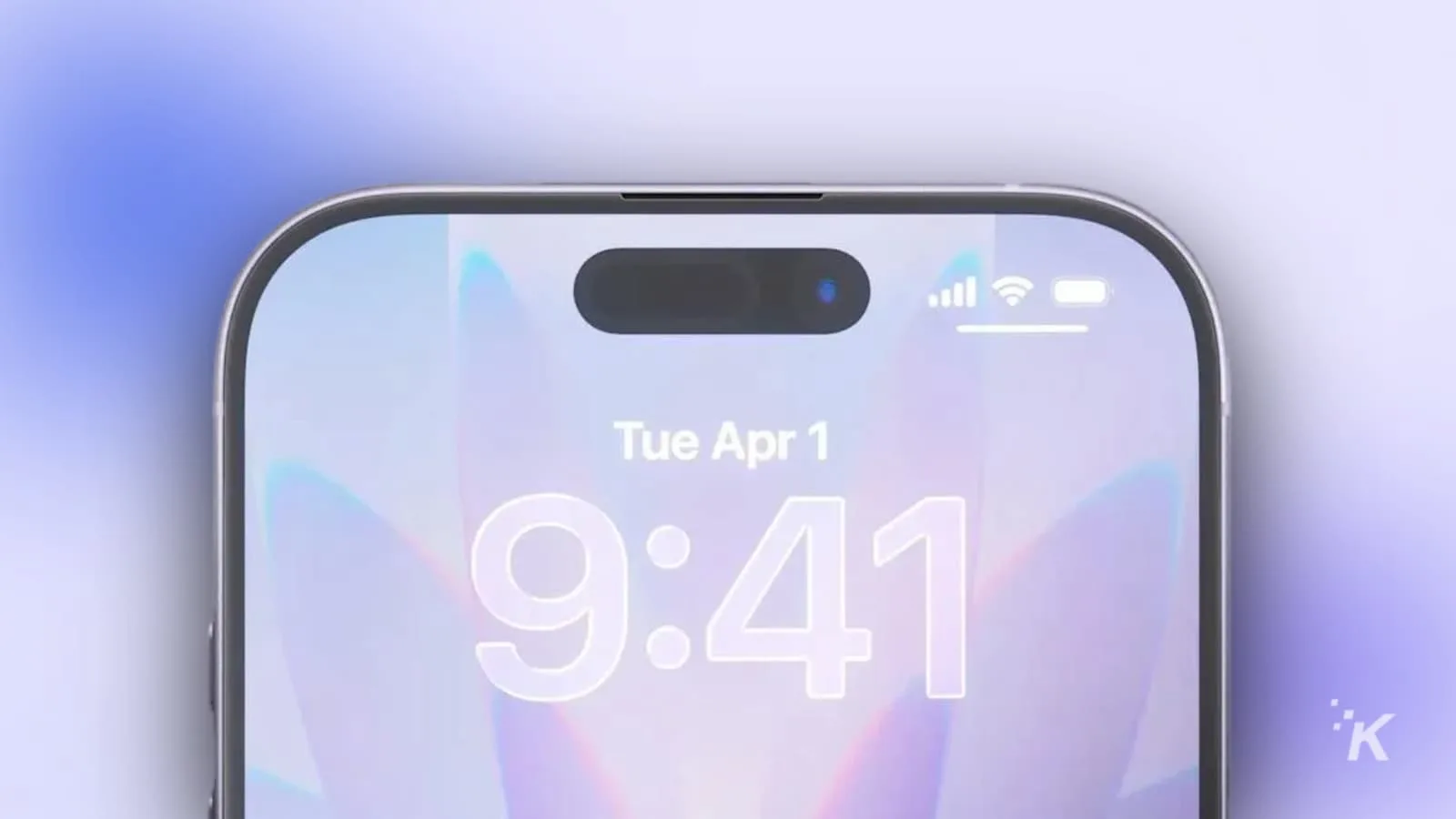 Smartphone displaying time 9:41, date April 1.