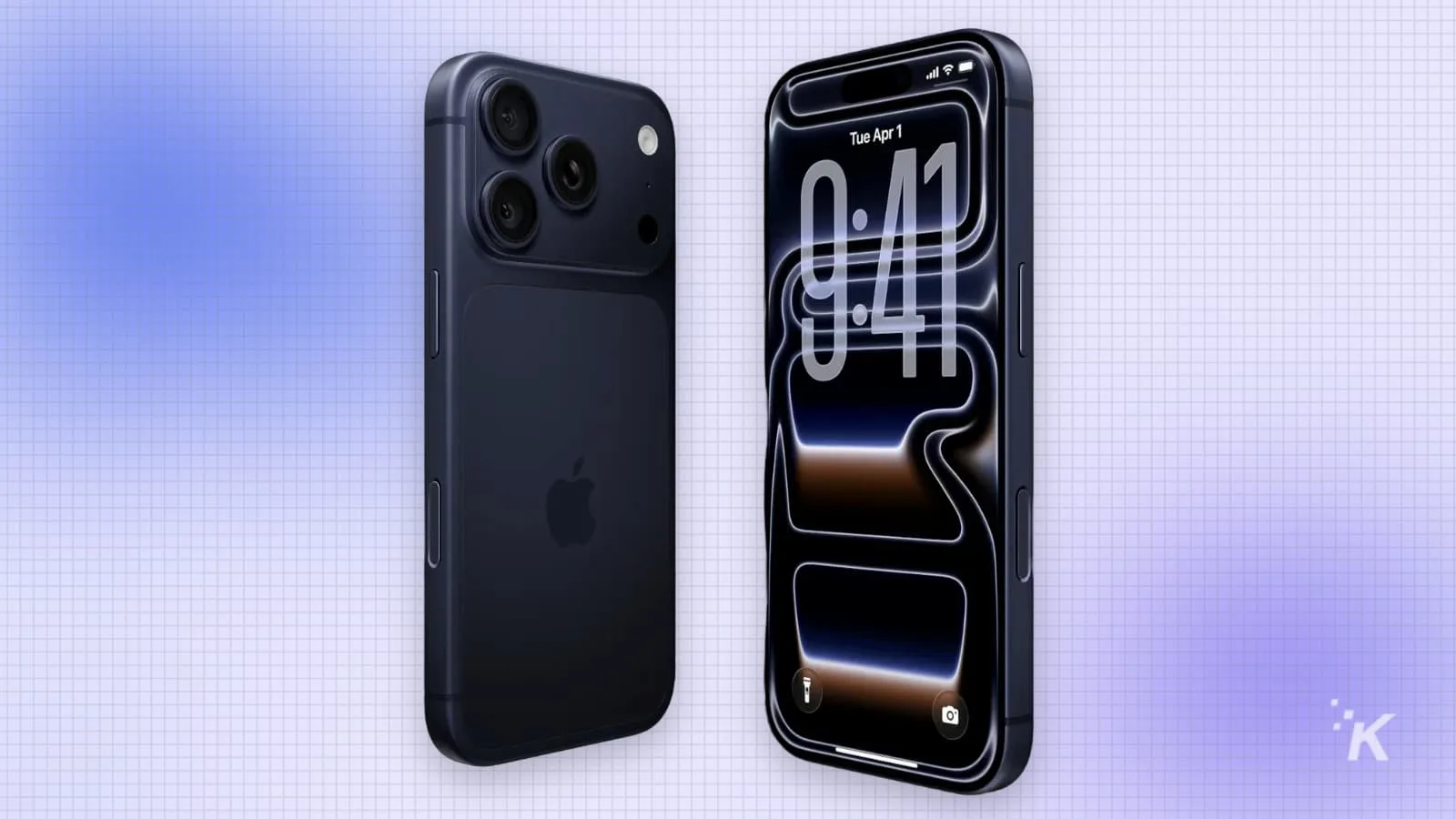New smartphone front and back view