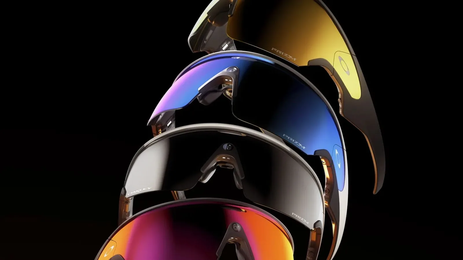 Stack of colorful mirrored sunglasses