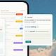 AI schedules meeting; draft email on phone screen.