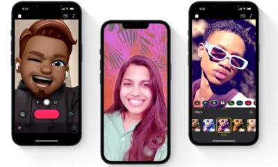 3D animated emoji creation and photo editing on iPhone smartphones showcasing customizable avatars and filters for social media sharing.