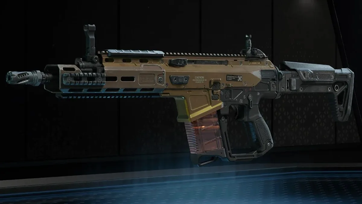 Advanced tactical firearm with modern design, featuring customizable accessories and durable construction for military and law enforcement use.