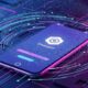 AI-powered chatbot technology on smartphone screen, featuring ChatGPT logo, in a futuristic digital network setting, emphasizing AI-driven communication and advanced tech solutions.