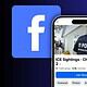 Facebook logo with police officer and ICE sightings group on mobile screen.