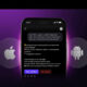 AI-powered trading app on smartphone screen displaying stress detection and trading tips for Apple and Android devices, highlighting financial technology innovation.