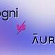 Inogni vs AURA logo comparison on a digital background with text and vibrant design elements.