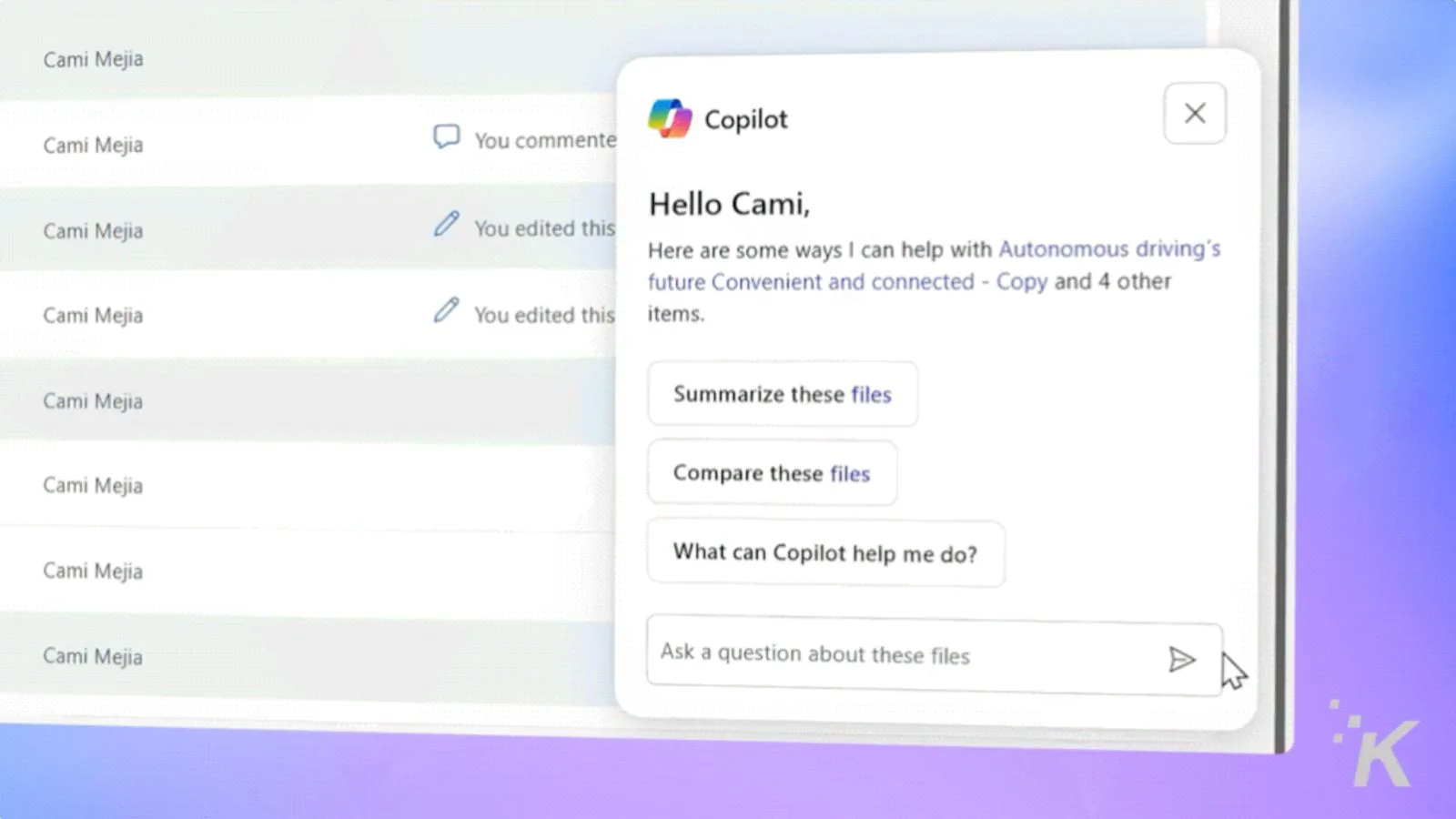 AI-generated assistant interface on a computer screen, showcasing file management, chat features, and AI assistance related to autonomous driving technology.
