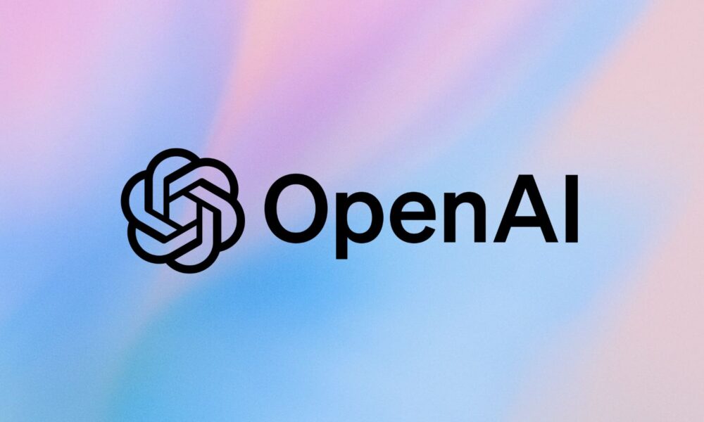OpenAI logo on colorful background