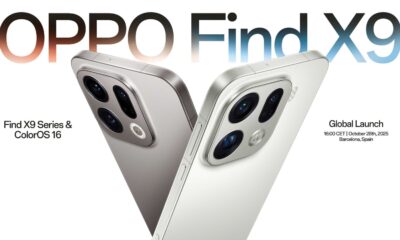 Dual camera smartphones featuring the Oppo Find X9 series with ColorOS 16, showcasing premium design and advanced photography capabilities, announced at the global launch event in Barcelona, Spain.