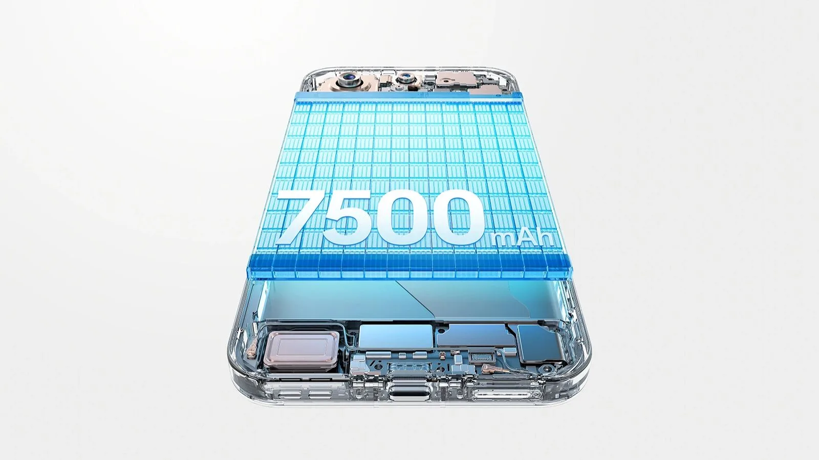 Smartphone with 7500mAh battery capacity display