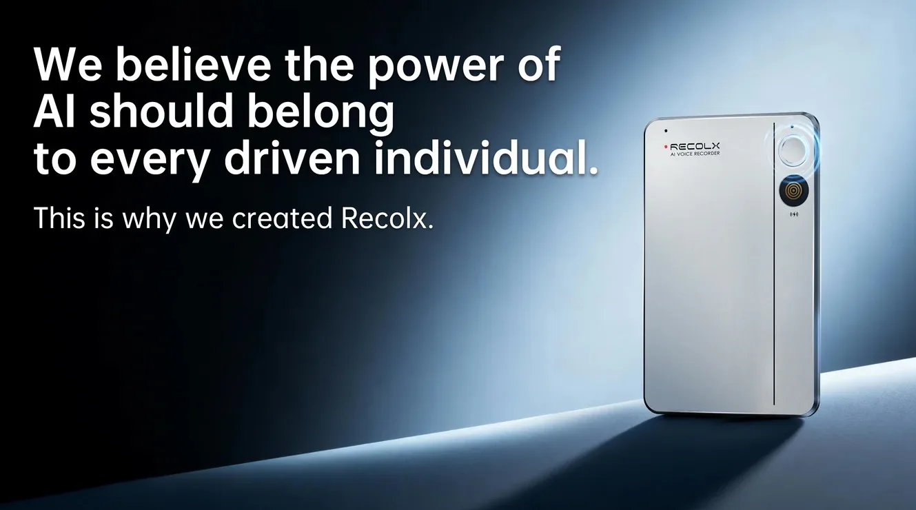 AI-powered voice recorder device highlighted for individual-driven AI technology.