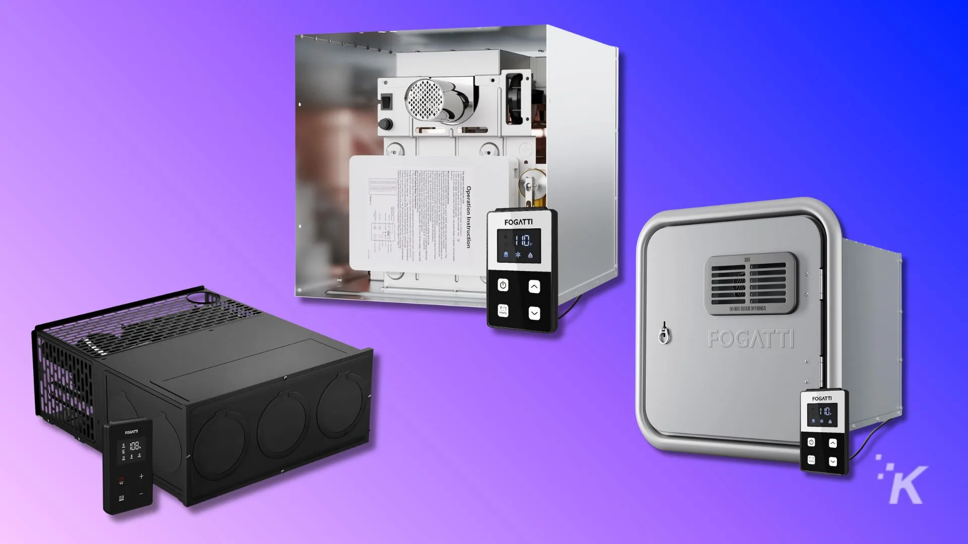 Modern HVAC units featuring digital controls and remote thermostats for efficient climate management.