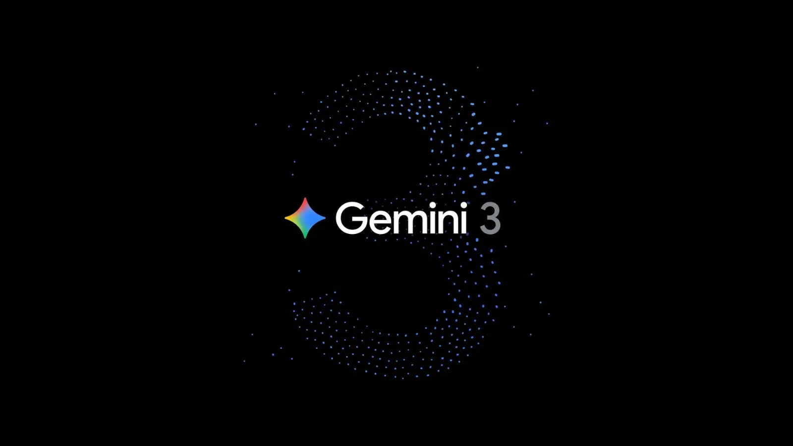 Gemini 3 logo with digital dot pattern, space-themed tech background, and the text "Gemini 3" highlighting space exploration and advanced technology.