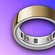 High-tech smart ring featuring customizable LED indicators, sleek gold and silver design, and wearable technology for health, fitness, and notifications.