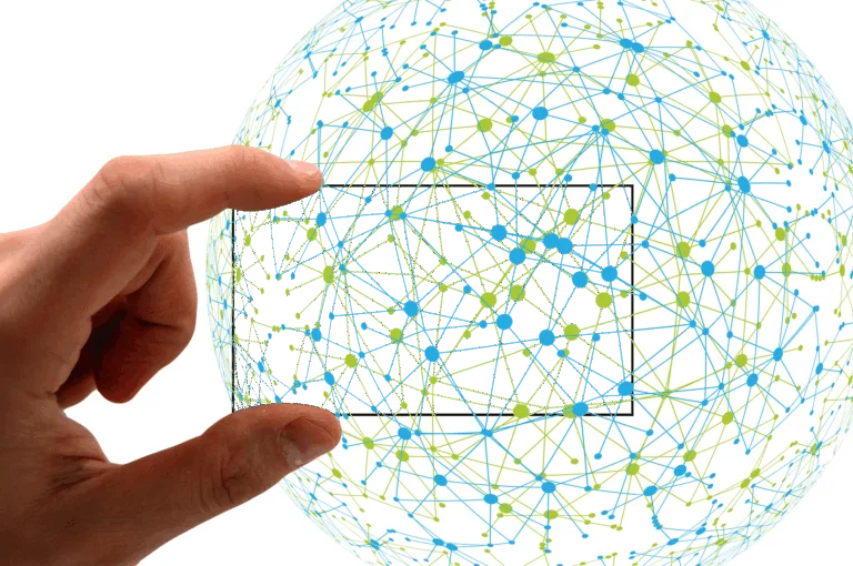 Connected digital globe with network nodes, representing global technology and communication networks for innovative tech news, gadgets, and digital trends.