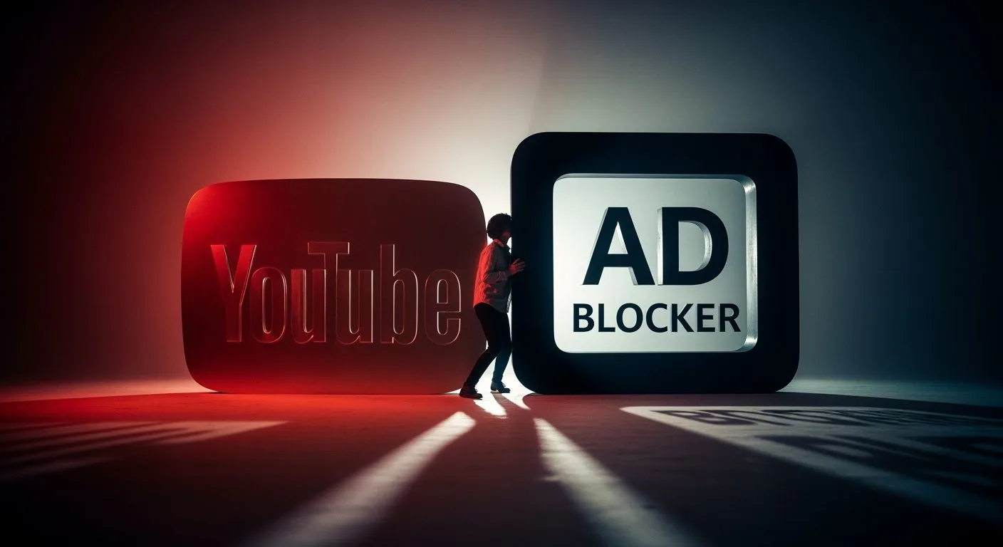 Block YoutTube ads with ad blocker technology, reducing interruptions and improving viewing experience for users. This image highlights the importance of ad blocking on digital platforms.