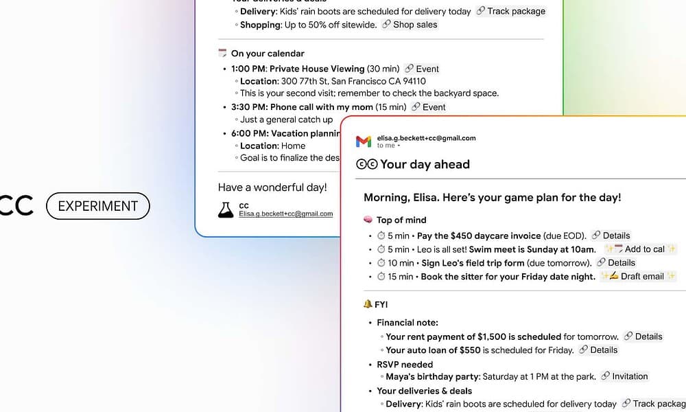 A digital daily planner screenshot highlighting scheduled tasks, appointments, and reminders for a productive day. Includes events like private house viewing, phone calls, vacation planning, and daily to-dos for efficient time management.
