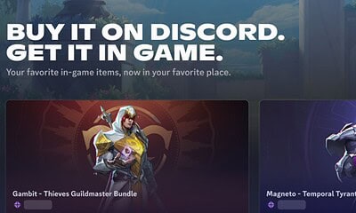 Image showing popular in-game items for Discord, including bundles like Gambit - Thieves Guildmaster and Magneto - Temporal Tyrant, showcasing digital gaming and in-game purchases.