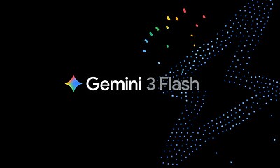 Gemini 3 Flash logo on black background