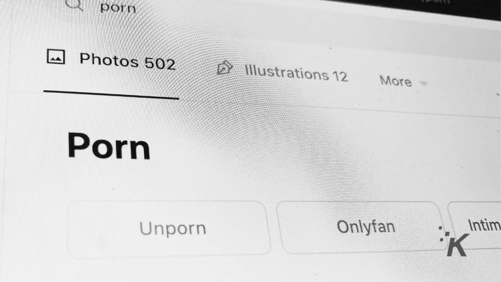 Digital screenshot showing inappropriate search content labeled "Porn" on a computer screen, highlighting the importance of safe search settings and content filtering.