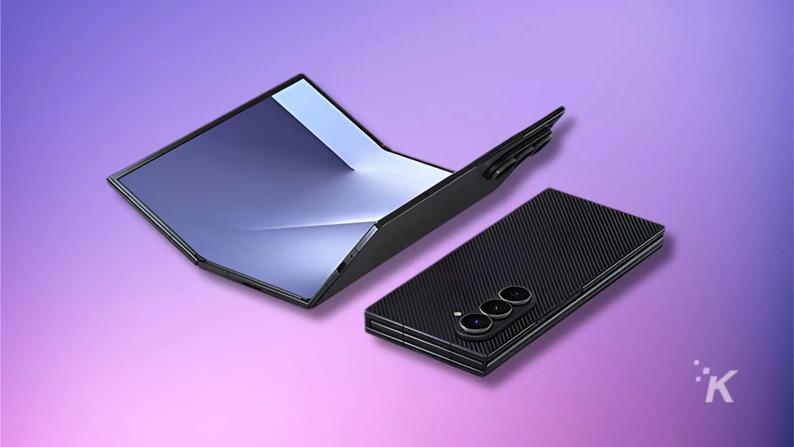 A sleek, modern foldable smartphone featuring a large display, multiple camera lenses, and innovative design, perfect for tech enthusiasts interested in the latest mobile technology.