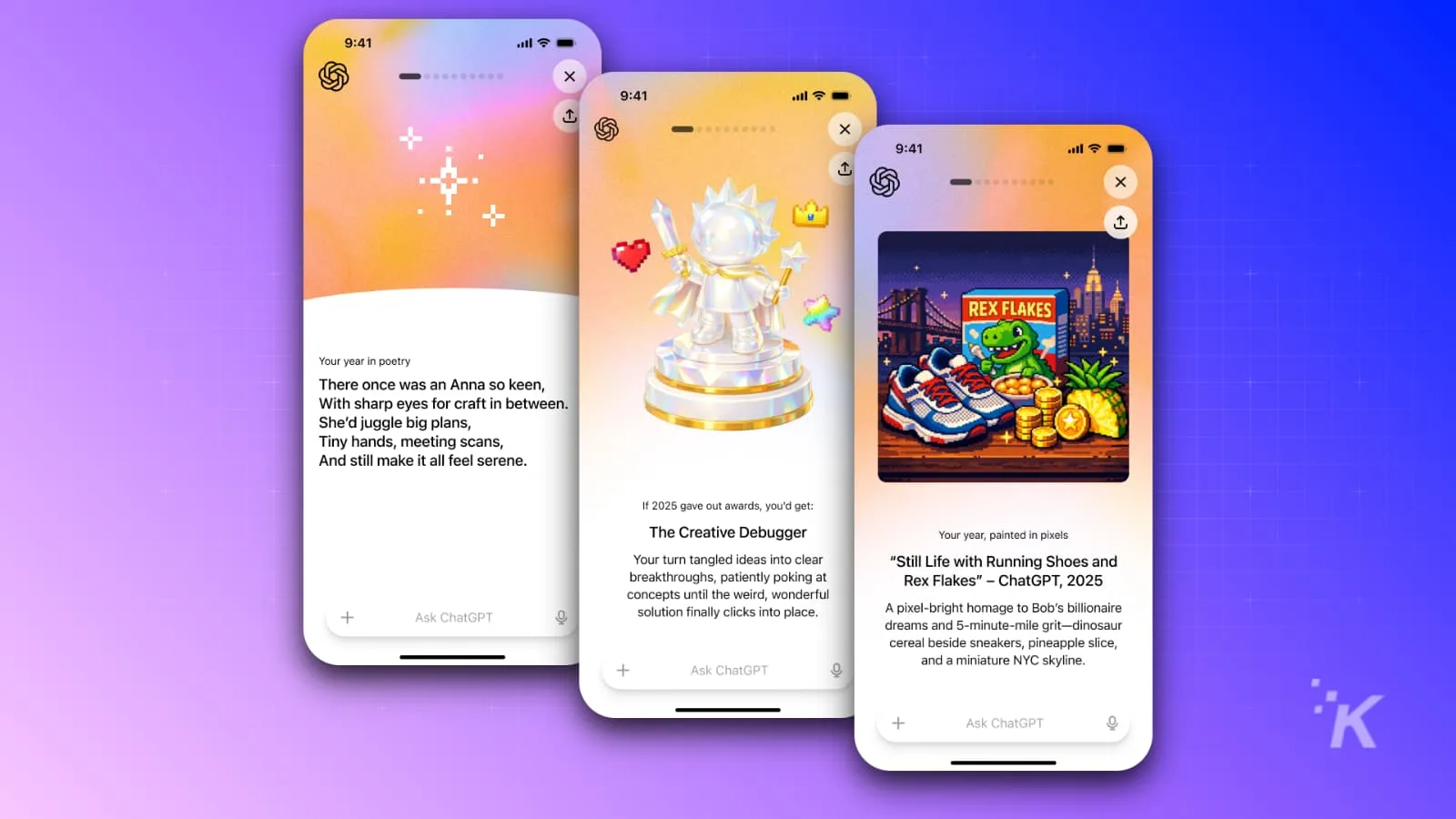 Colorful smartphone screens with creative digital art.