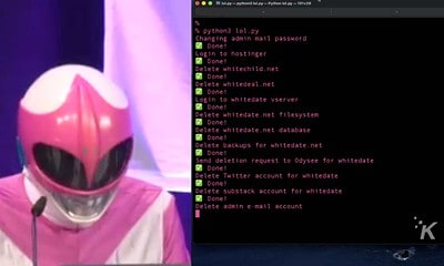 Alt text: A screenshot of a coding script run on a computer terminal, showing a process of deleting data for a whitehat hacking operation with multiple checkmarks indicating completion.